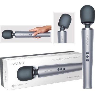 Le Wand exkluzívny nabíjací masážny vibrátor strieborný