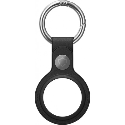 AirTag kľúčenka AlzaGuard Genuine Leather Keychain pre Airtag čierna (AGD-AKL003B)