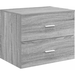 vidaXL Шкаф за баня с монтаж на стена Сив Сонома 62, 5 x 44, 5 x 50 см (890331)