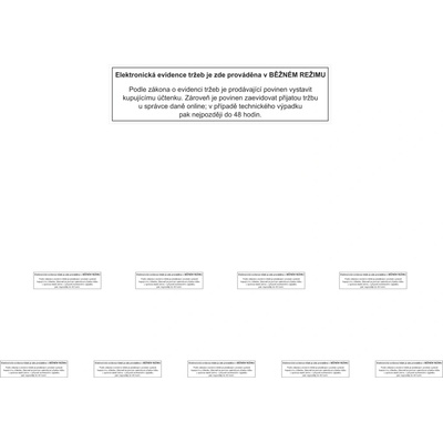 Walteco Elektronická evidencia tržieb - bežný, 150x40mm, samolepka Množstvo: 10 ks , 20099BP2