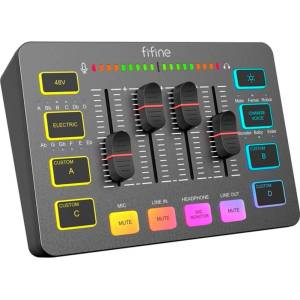 FIFINE Аудио Миксер FIFINE SC3 RGB Audio Interface - Black (SC3fifine)