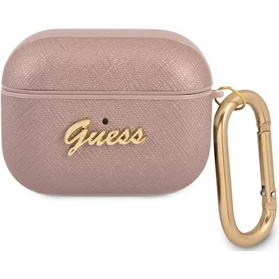 Guess GUAPSASMP калъф за AirPods Pro, розов, Saffiano Script Metal Collection (GUAPSASMP)