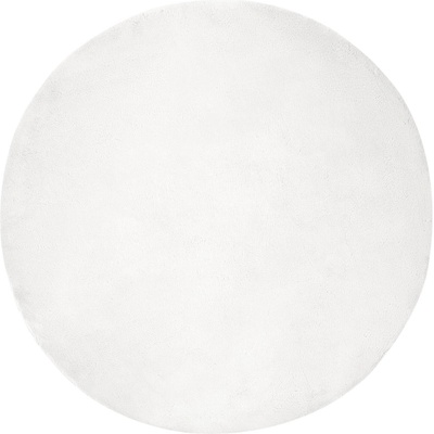 Pure Line Home Кръгъл килим olite имитация на заешка козина, с неплъзгаща се основа, Бяло