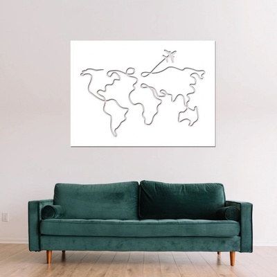 dřevo života Dřevěná mapa světa CESTA Zvolte barvu dekoru: Bílá, Velikost map: 60x44