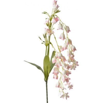 Umělá rostlina světle růžové zvonečky s listy – 80 cm
