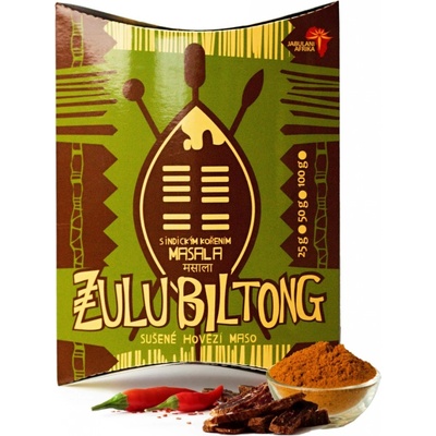 Zulu Biltong s indickým kořením masala sušené hovězí maso 25 g