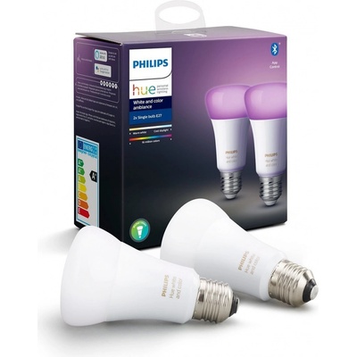 Philips LED žiarovka Hue White and Color ambiance 6,5 W E27 set 2ks 929002489602