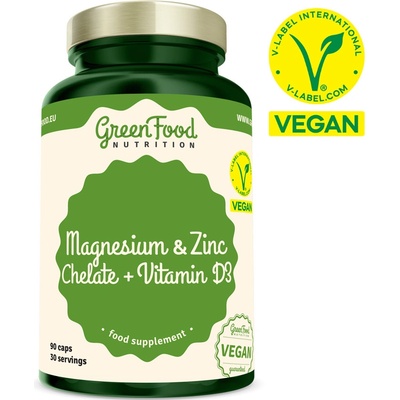 GreenFood Nutrition Magnesium & Zinc Chelate + Vitamin D3 90 kapslí