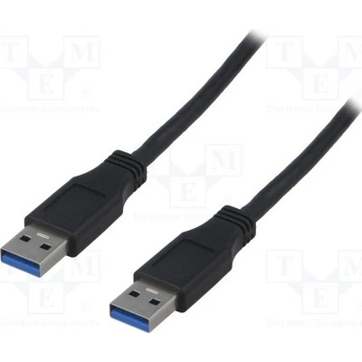 Logilink CU0039 USB 3.0, USB A vidlice, z obou stran, niklovaný, 2m, černý