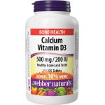 Webber Naturals Калций 500 mg + Витамин D3 200 IU - За здрави кости и зъби, 275 таблетки (3874 WN)