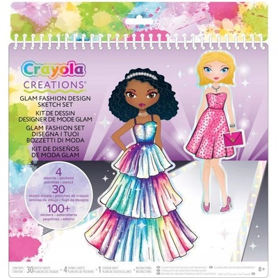 Crayola Комплект за дизайн на дрехи Crayola Creations: Glam със стикери (04-1270)