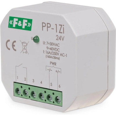 PP-1Zi/24 - Elektromagnetické pomocné relé, 24V, 16A, 1x NO/NC