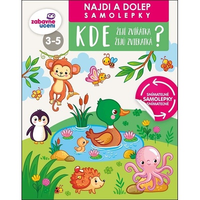 Ditipo Nájdi a vlož Kde žijú zvieratá? stierateľný zošit odnímateľné nálepky