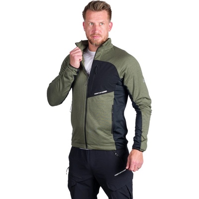 turistická mikina se zipem NORTHFINDER-PRIMO-409greenblack zelená