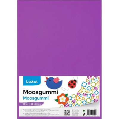 LUMA Moosgummi A4 fialová - balení 10 ks