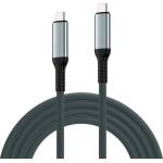Ewent EC1072 USB4 Gen3 USB-C кабел 240W / 40Gbps / 8K, текстилен, черен, 2 м (EC1072)