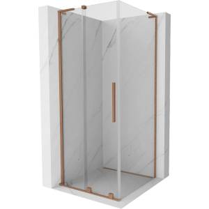 Mexen Velar L разпределена душ кабина 110 x 110 см, прозрачна, четкана мед - 871-110-110-03-65 (871-110-110-03-65)