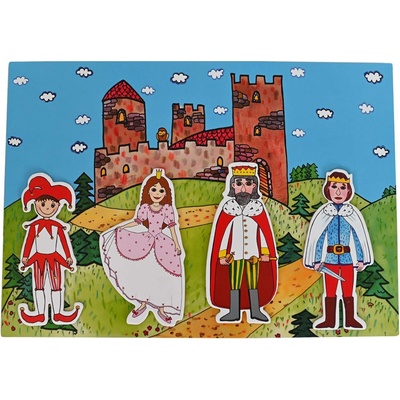 Marionetino Sada loutek a kulis Král, Princ, Princezna, Kašpárek, Hrad, Hradní síň