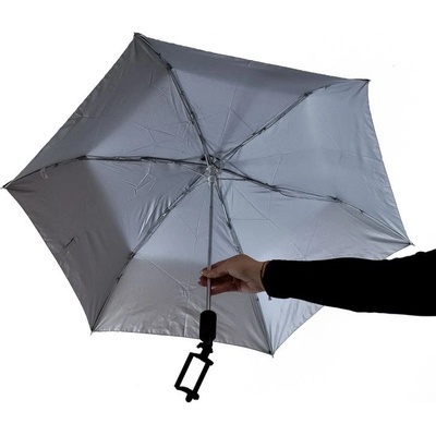 Deštník se selfie tyčí šedý