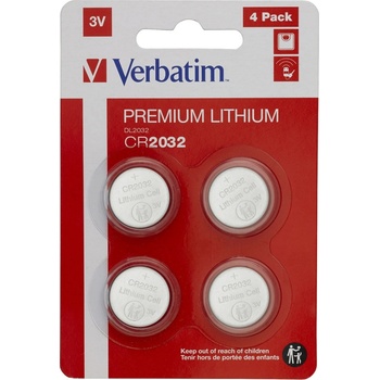 Verbatim LITHIUM BATTERY CR2032 3V 4 PACK (49533)