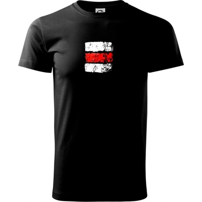 Turistická značka červená tričko čierna