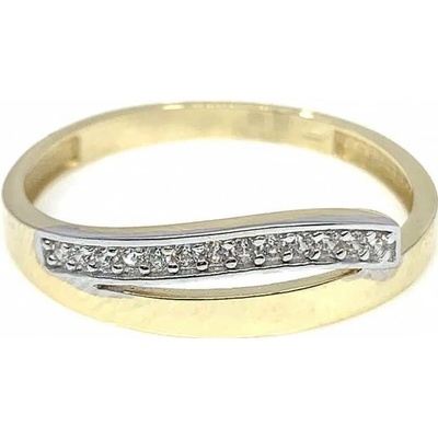 Diante Zlatý prsten s bílým kamenem 59634989