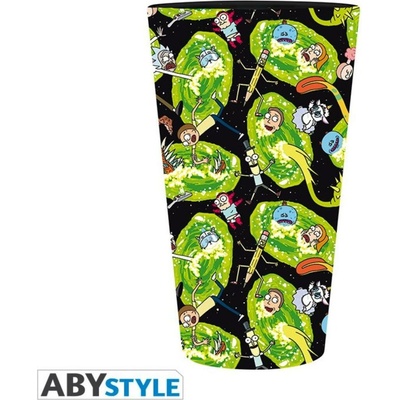 Magic Box Sklenený pohár Rick and Morty Portals 400 ml