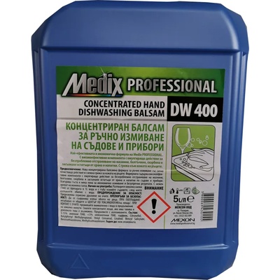 MEDIX professional концентиран балсам за ръчно измиване на съдове и прибори, DW 400, 5 литра