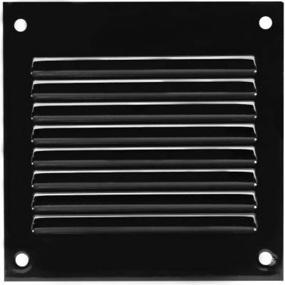 Ventishop KVMc 100x100 kovová hranatá větrací mřížka se síťkou, černá