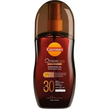 Carroten Слънцезащитно масло С ? mega мастни киселини , Carroten Omega Care Tan & Protect Oil SPF30 125ml