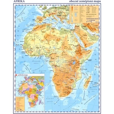 Afrika - příruční obecně zeměpisná mapa A3/1:33 mil. - 1:33 000 000