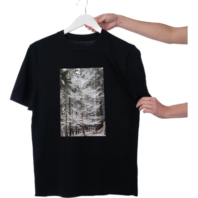 Lovemusic pánské unisex tričko černé bílý les
