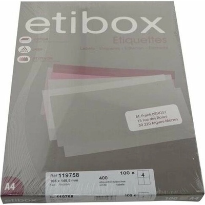 Etikety univerzálne 105x148,5mm Etibox A4 100 hárkov