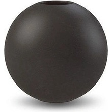 COOEE Design Kulatá váza Ball Black 8 cm, černá barva, keramika