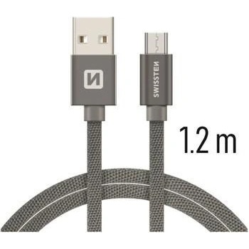 Swissten 71522202 USB - microUSB, 1,2m, šedý