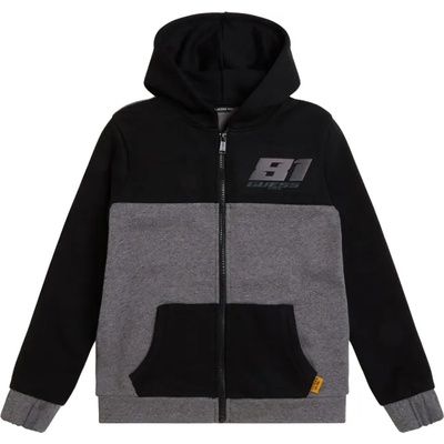 GUESS Двуцветен спортен суичър за момче в черно и сиво Guess