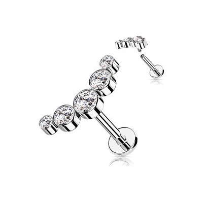 Šperky4U piercing do brady se zirkony LB1113ST-1208
