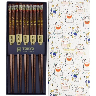 Tokyo Design Studio Sada jídelních hůlek Luckycat 5 párů