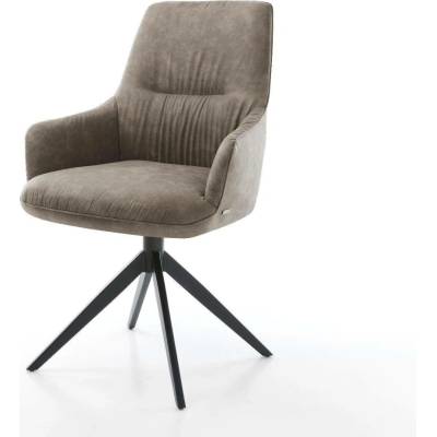 Delife Zelia-Flex s područkami mikrovlákno taupe vintage křížová podnož široká černá taštičkové pružiny