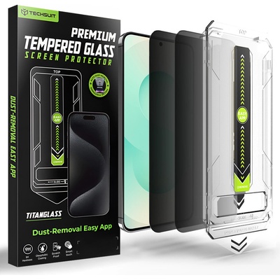 Techsuit Стъклен протектор за Samsung Galaxy S26 Plus - Techsuit TitanGlass CrystalHD (2 броя) - Privacy (поверителност)