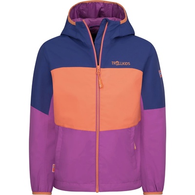 TROLLKIDS Детско водоустойчиво яке Trollkids Kid's Bjordal Jacket Waterproof jacket - Violet Blue / Papaya / Mallow Pink - размер 92 (EU) (703-6746-0611)
