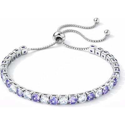 Sisi Jewelry Tennis náramek s fialovými a čirými zirkony Cianoti NR2326-KSB00001 Fialová 26 cm