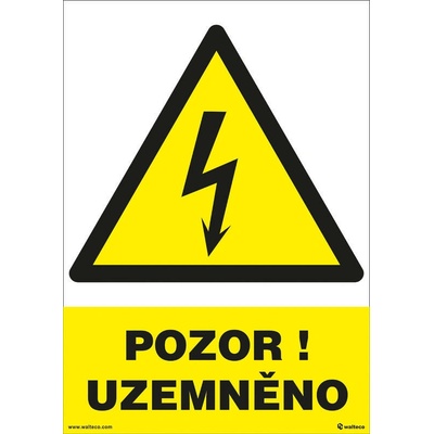 Walteco Pozor uzemnené 210x297mm, formát A4, plastová tabuľka Množstvo: 1 ks , 20047