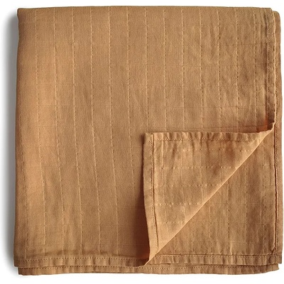 Mushie Muslin Swaddle Blanket Organic Cotton пелена за повиване Fall Yellow 120cm x 120cm