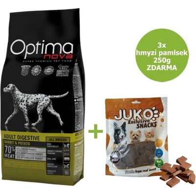 Optimanova Dog Adult Digestive Rabbit & Potato GF 12 kg