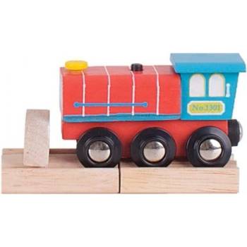 Bigjigs Toys - Дървен локомотив с реалистичен звук (BJT462)