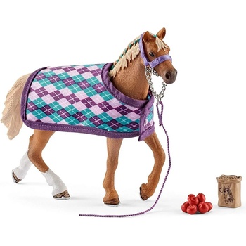 Schleich Комплект фигурки Schleich Horse Club - Английски чистокръвен кон с одеяло (42360-01240)