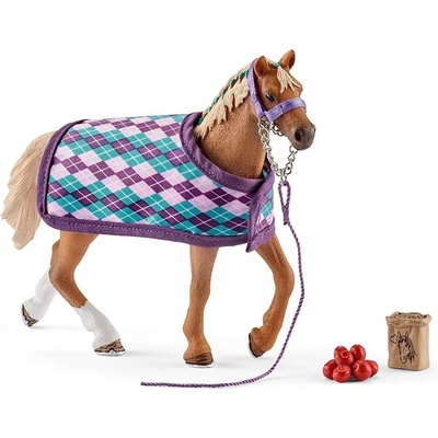Schleich Комплект фигурки Schleich Horse Club - Английски чистокръвен кон с одеяло (42360)