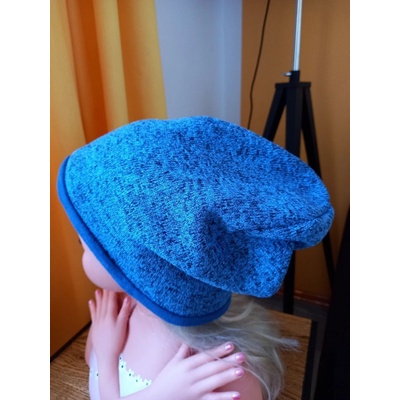 čepička modro černý melír