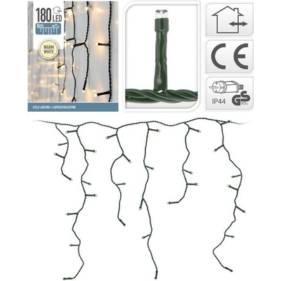 osvětlení vánoční 6m 180LED teplá BÍ ZÁVĚS ZE IP44 AX8401230